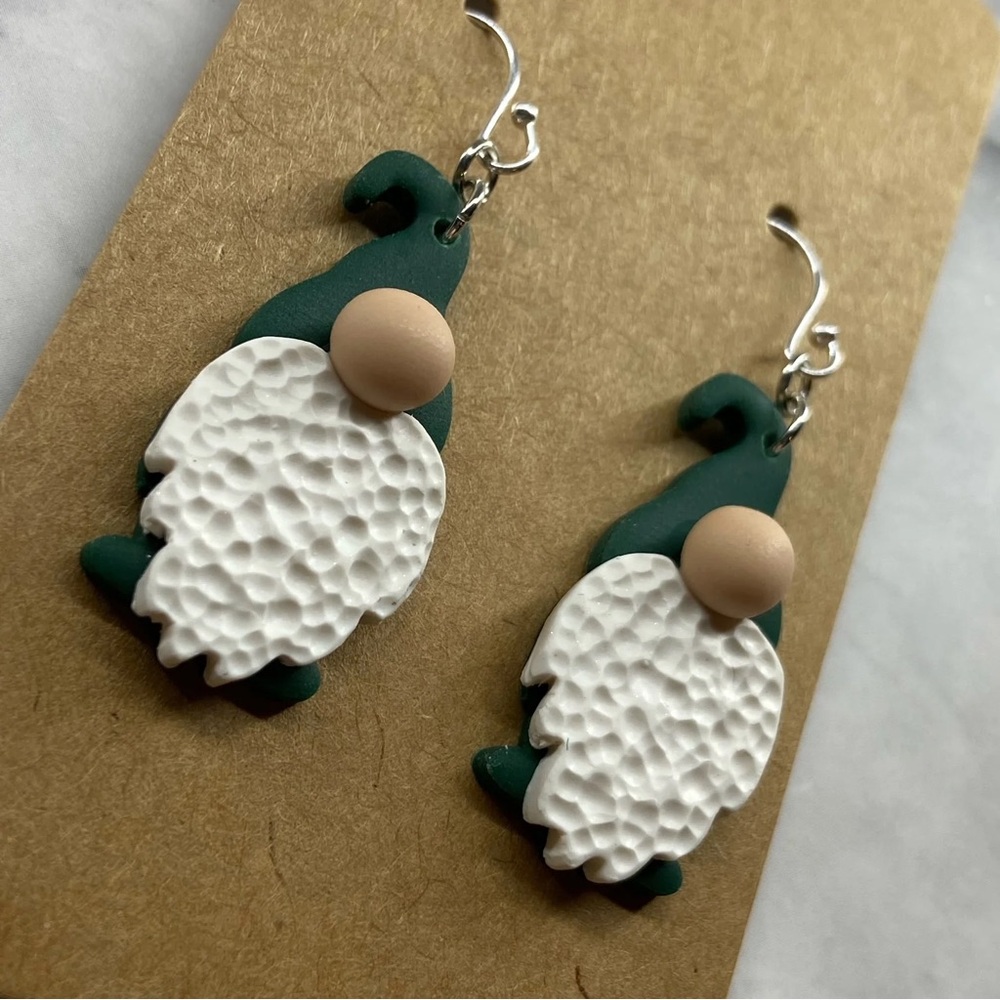 Handmade Earrings - Forest Green Gnomies🌲